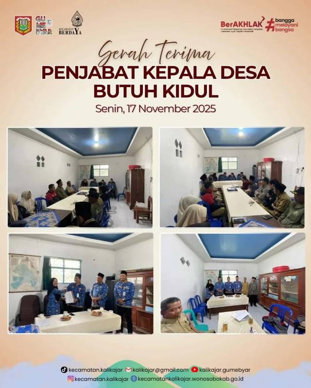 Serah Terima Jabatan Penjabat Kepala Desa Butuh Kidul Tahun 2025